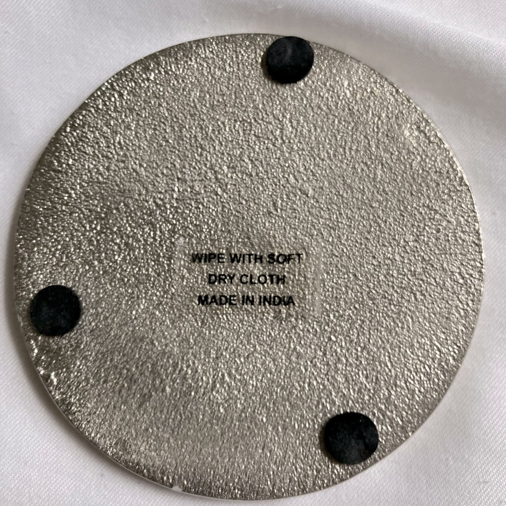 Silver Textured Coaster Set (4) - Picture 4 of 4